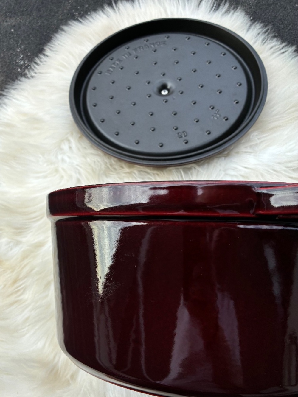 STAUB Cast Iron 7qt Round Cocotte Grenadine - Picture 11 of 15